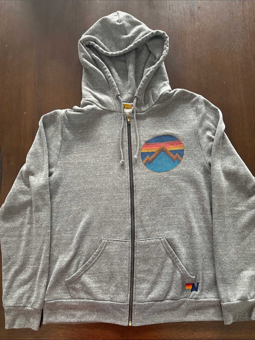 Aviator Nation All Season Gray Zip-Up Hoodie Sweatshirt XL